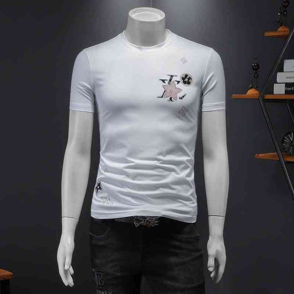 summer 2022 new korean men's fashion round neck short sleeve t-shirt streetwear women's clothing summer 50% off, White;black
summer 2022 new korean men's fashion round neck short sleeve t-shirt streetwear women's clothing summer 50% off, White;black