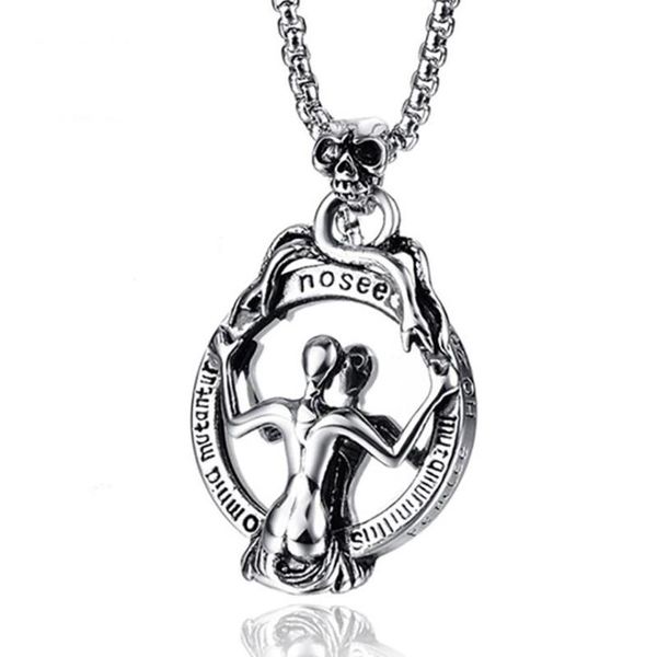 pendant necklaces stainless steel vintage mirror devil skull punk rock necklace jewelry gift for him with chain, Silver
pendant necklaces stainless steel vintage mirror devil skull punk rock necklace jewelry gift for him with chain, Silver