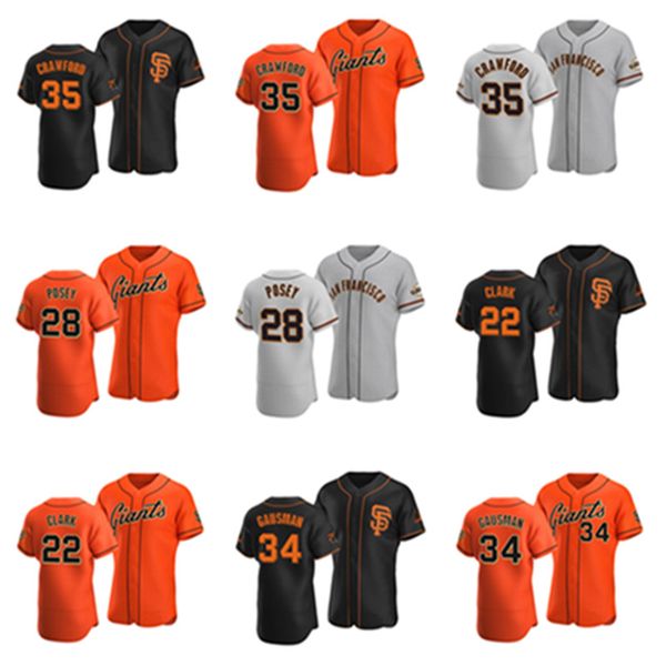 baseball giants brandon crawford #35 buster posey #28 will clark #22 kevin gausman #34 jersey, Black
baseball giants brandon crawford #35 buster posey #28 will clark #22 kevin gausman #34 jersey, Black