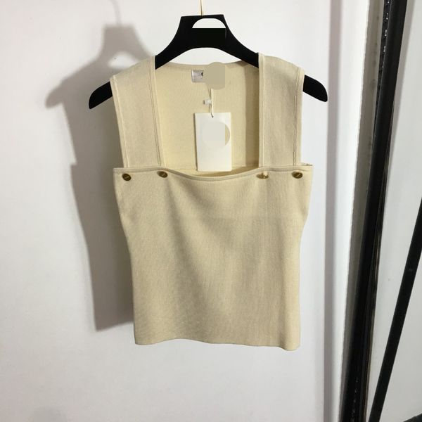 318 2022 spring summer brand same style sweater sleeveless square neck black green pullover fashion womens clothes womens zhen, White;black
318 2022 spring summer brand same style sweater sleeveless square neck black green pullover fashion womens clothes womens zhen, White;black