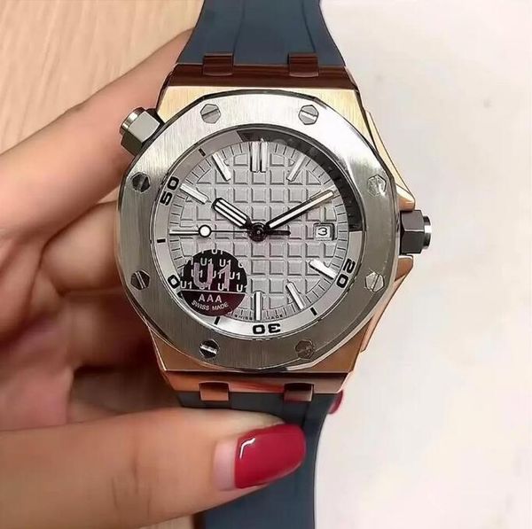 high-end mens automatic mechanical movement watches sapphire glass 5 atm waterproof rubber watchband texture dial diving royal super luminou, Slivery;brown
high-end mens automatic mechanical movement watches sapphire glass 5 atm waterproof rubber watchband texture dial diving royal super luminou, Slivery;brown