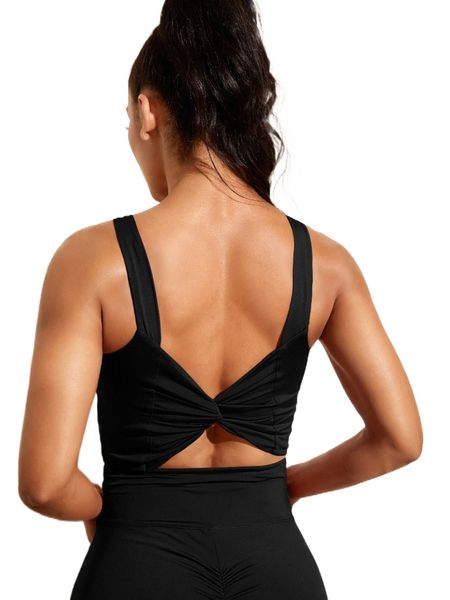 backless twist back sports tank z0wr#, Gray 
backless twist back sports tank z0wr#, Gray