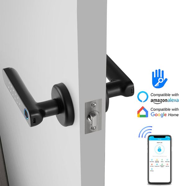 fingerprint door lock smart bluetooth password handle lock app unlock keyless entry works with ios/android wafu
fingerprint door lock smart bluetooth password handle lock app unlock keyless entry works with ios/android wafu