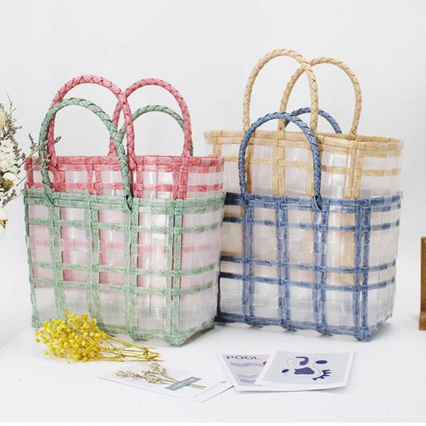 shopping bags handmade transparent women's handbag plastic woven summer beach bag female tote bohemia large ladies basket
shopping bags handmade transparent women's handbag plastic woven summer beach bag female tote bohemia large ladies basket