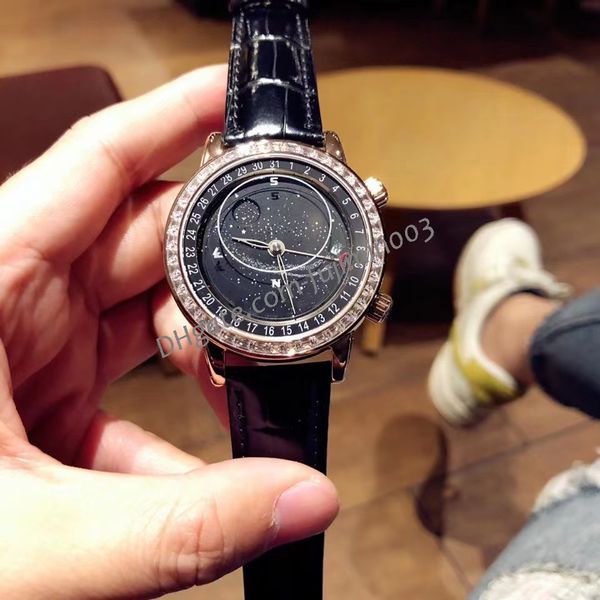 5 colors starry sky 5012 watch men's automatic mechanical full function 43mm stainless steel cnc engraved leather strap, Slivery;brown
5 colors starry sky 5012 watch men's automatic mechanical full function 43mm stainless steel cnc engraved leather strap, Slivery;brown