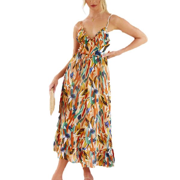 summer v-neck a-line long floral women's printed chiffon slip dress with ruffled bottom hem, Black;gray
summer v-neck a-line long floral women's printed chiffon slip dress with ruffled bottom hem, Black;gray