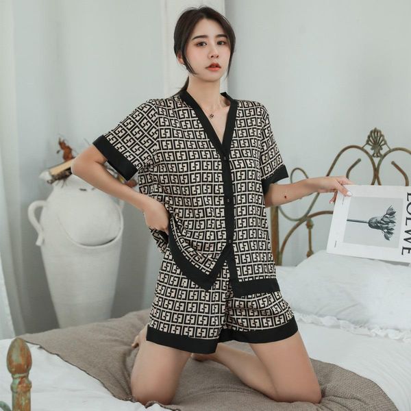 silk pajamas for sleepwears women designer casual shorts suits ladies set v neck nightwear sleepwear home clothes, Black;red
silk pajamas for sleepwears women designer casual shorts suits ladies set v neck nightwear sleepwear home clothes, Black;red