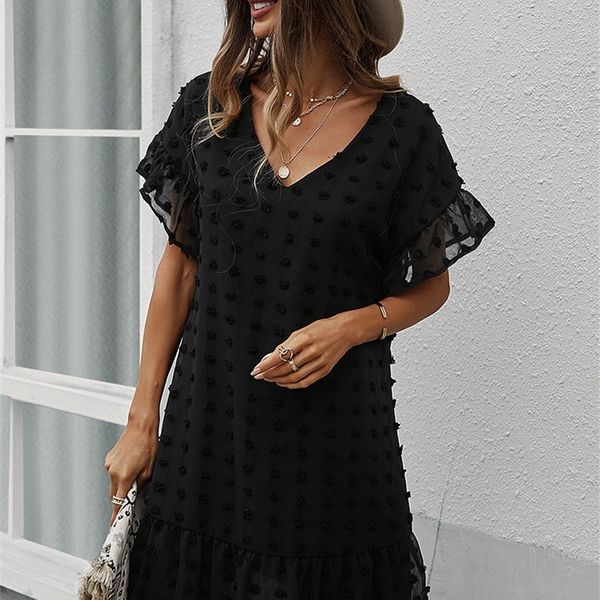 v neck short dres casual solid hairball black dresses for laddies spring summer holiday style dress 220509, Black;gray
v neck short dres casual solid hairball black dresses for laddies spring summer holiday style dress 220509, Black;gray