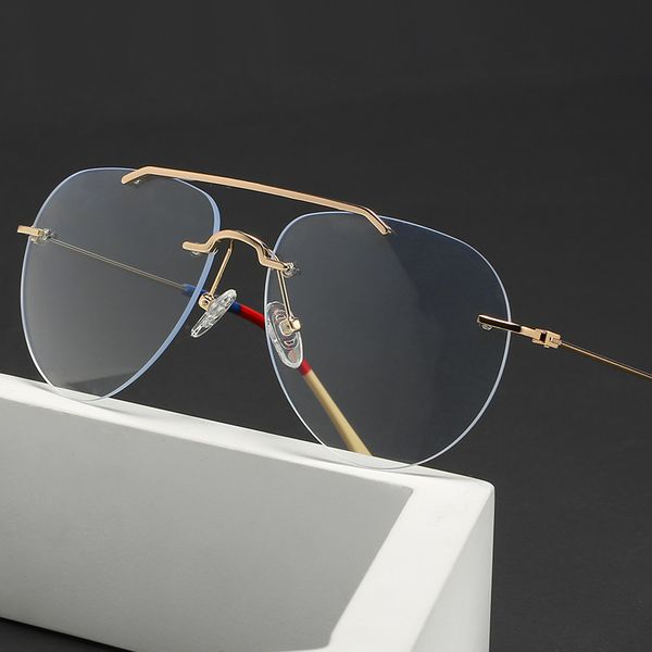 2022 new personalized frameless glasses for women's plain face big flat lens net red thin anti blue light, White;black
2022 new personalized frameless glasses for women's plain face big flat lens net red thin anti blue light, White;black