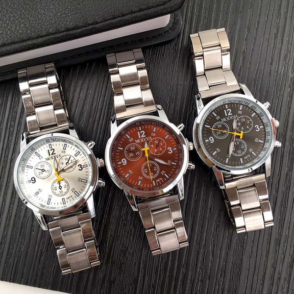 fashion men watches luxury male elegant modiya wristwatches outdoor business stainless steel three eyes quartz watch clock, Slivery;brown
fashion men watches luxury male elegant modiya wristwatches outdoor business stainless steel three eyes quartz watch clock, Slivery;brown