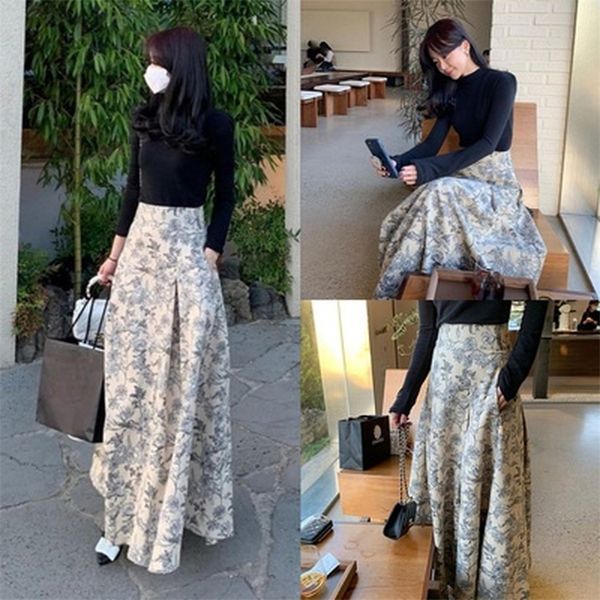 skirts korean chic vintage high waist print big swing women mujer faldas loose elegant temperament clothing fashion 220324, Black
skirts korean chic vintage high waist print big swing women mujer faldas loose elegant temperament clothing fashion 220324, Black