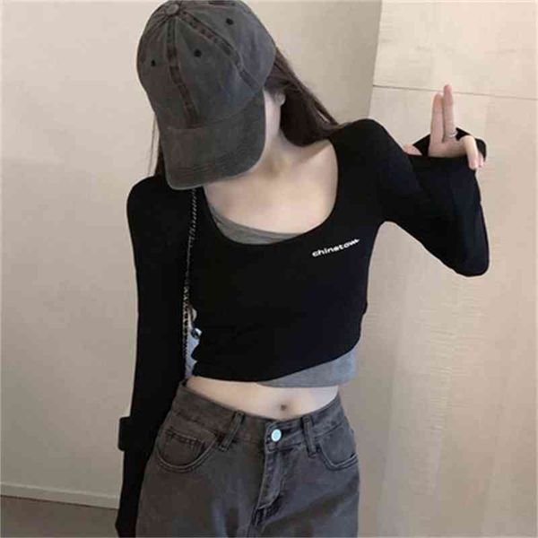 women's hoodies sweatshirts net red fake two black t-shirts women's design sense long sleeve bottomed shirt short cfvj
women's hoodies sweatshirts net red fake two black t-shirts women's design sense long sleeve bottomed shirt short cfvj