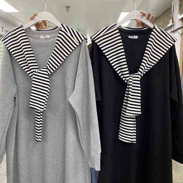 and autumn stripe scarves long sleeve loose maternity dress side split pregnant woman straight cotton dress wholesale j220628, White
and autumn stripe scarves long sleeve loose maternity dress side split pregnant woman straight cotton dress wholesale j220628, White
