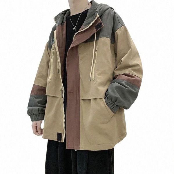 men's jackets korean men spring autumn bomber mens patchwork casual jacket coat fashion hooded zipper workwear outerwear v56i#, Black;brown
men's jackets korean men spring autumn bomber mens patchwork casual jacket coat fashion hooded zipper workwear outerwear v56i#, Black;brown