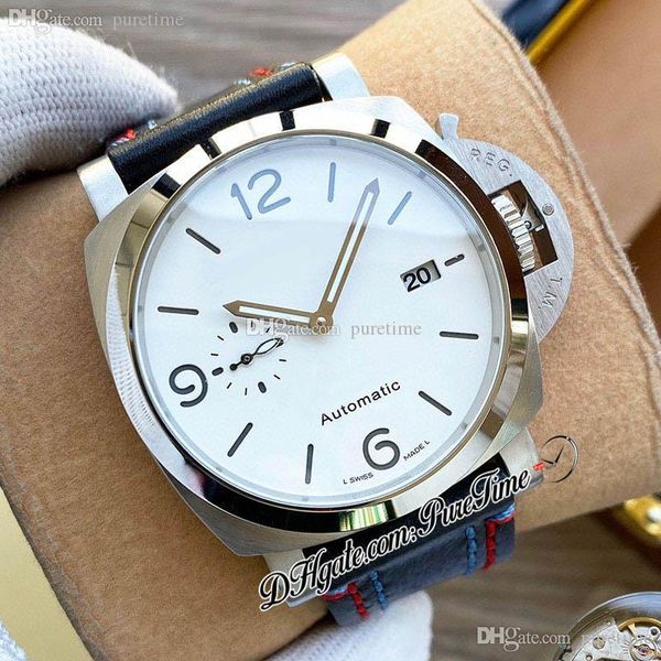 v7f 44mm a2555 automatic mens watch steel case white dial black markers black leather strap with colors line 4 styles watches puretime f11b2, Slivery;brown
v7f 44mm a2555 automatic mens watch steel case white dial black markers black leather strap with colors line 4 styles watches puretime f11b2, Slivery;brown