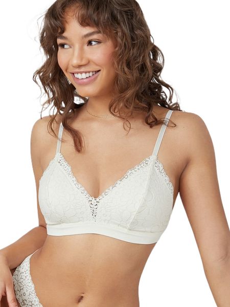 luvlette sunny lace padded classic strap bralette 30d2#, Black;red