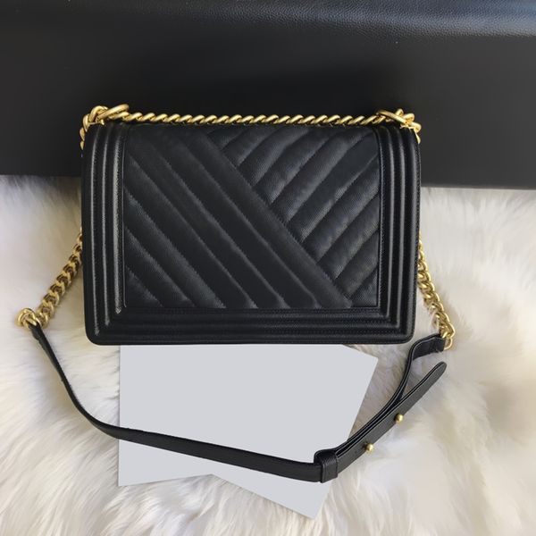 tier quality designer boy bags classic womens quilted flap caviar purses luxury 28cm large handbag real leather gold chain crossbody shoulde
tier quality designer boy bags classic womens quilted flap caviar purses luxury 28cm large handbag real leather gold chain crossbody shoulde