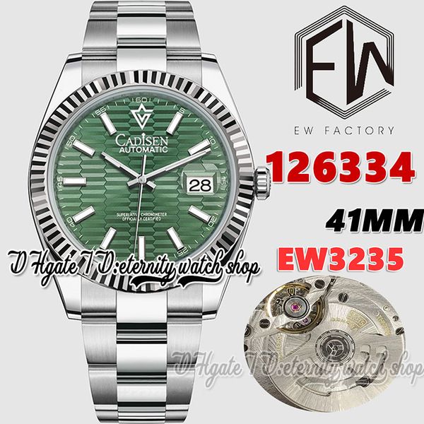 ewf v3 ew126334 a3235 automatic mens watch 41mm fluted bezel green pit pattern dial stick markers 904l steel bracelet with same serial warra, Slivery;brown
ewf v3 ew126334 a3235 automatic mens watch 41mm fluted bezel green pit pattern dial stick markers 904l steel bracelet with same serial warra, Slivery;brown