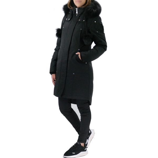 women's down moose stirling parka fox fur trim hood detachable winter long coats, Black
women's down moose stirling parka fox fur trim hood detachable winter long coats, Black