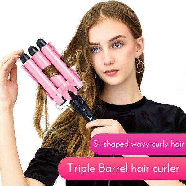 nxy curling irons 110 220v triple curling iron professional tourmaline ceramic household hair s styling tool crimping waver 37d 220613
nxy curling irons 110 220v triple curling iron professional tourmaline ceramic household hair s styling tool crimping waver 37d 220613