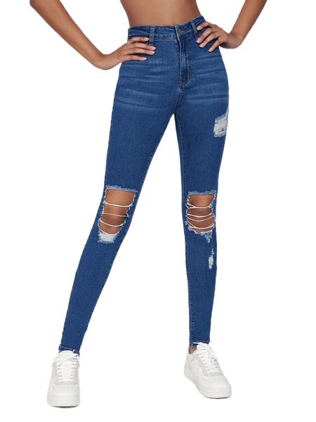 tall high waist cut out ripped frayed skinny jeans c48t#, Blue
tall high waist cut out ripped frayed skinny jeans c48t#, Blue