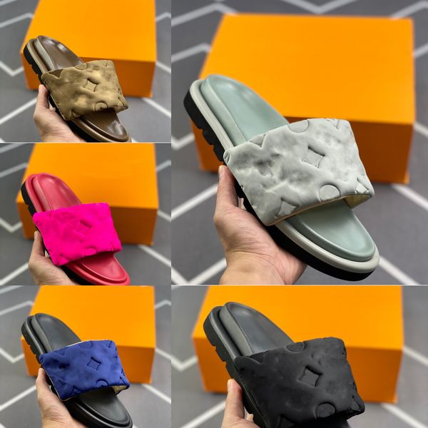women pool pillow comfor slippers luxurys summer beach nylon wide strap filled soft sandals brand embossing loafers flip flops rubber outsol, Black
women pool pillow comfor slippers luxurys summer beach nylon wide strap filled soft sandals brand embossing loafers flip flops rubber outsol, Black