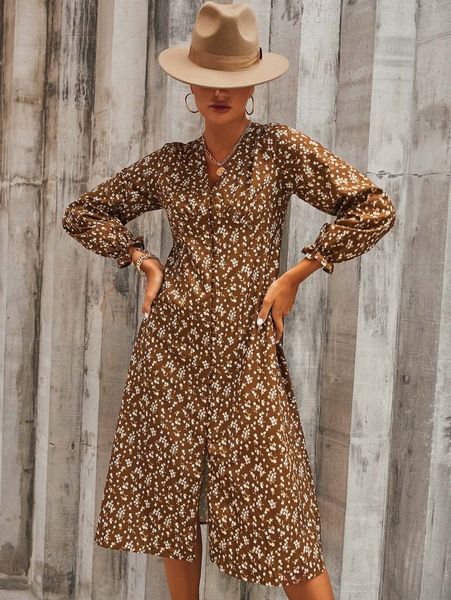 ditsy floral button front dress f8mh#, Black;gray
ditsy floral button front dress f8mh#, Black;gray