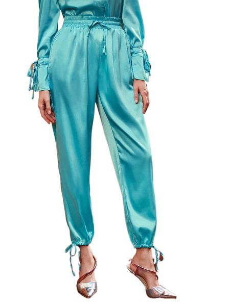 x eta luxe by erica appleby high waist drawstring jogger pants u30r#, Black;white
x eta luxe by erica appleby high waist drawstring jogger pants u30r#, Black;white