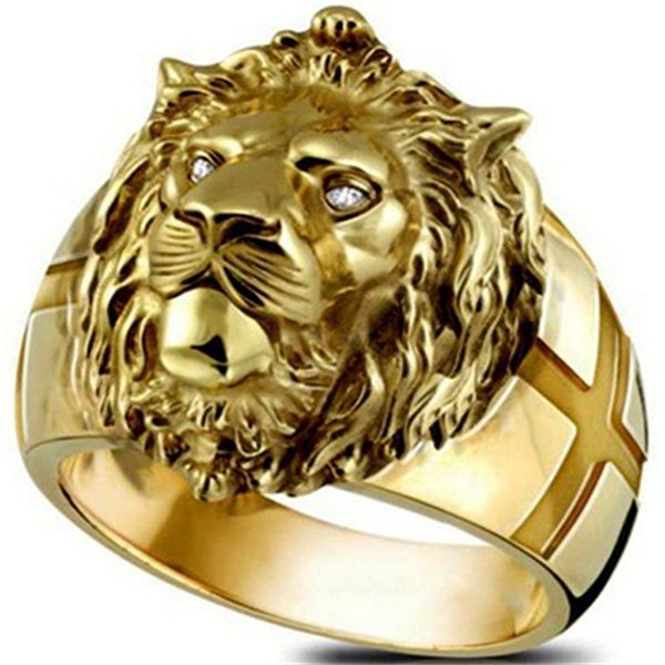 european and american new personality cross band rings fashion golden lion head men's ring ab952, Silver
european and american new personality cross band rings fashion golden lion head men's ring ab952, Silver