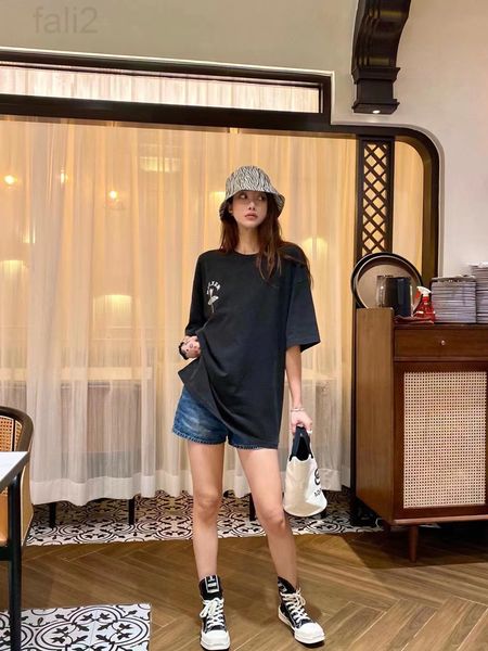 women's t-shirt designer 2022 summer new cross sanskrit luminous printing short sleeve t-shirt loose fashion half men's and women&, White
women's t-shirt designer 2022 summer new cross sanskrit luminous printing short sleeve t-shirt loose fashion half men's and women&, White