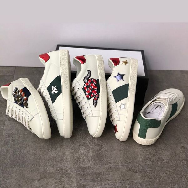 fashion white leather women casual shoes mens shoes sneakers genuine leather embroidery classic trainers python embroidered love sneakers no, Black
fashion white leather women casual shoes mens shoes sneakers genuine leather embroidery classic trainers python embroidered love sneakers no, Black