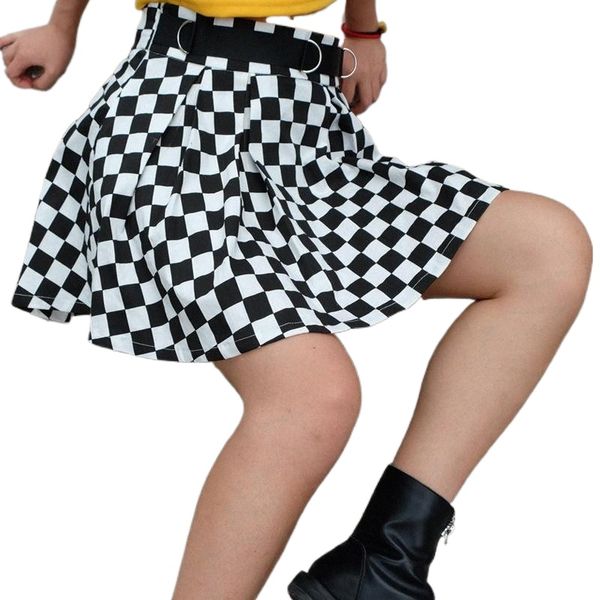 skirts korean fashion checkerboard pleated runway womens sashes high waist zipper cotton short skirt gothic clothing with belt j0b6#, Black
skirts korean fashion checkerboard pleated runway womens sashes high waist zipper cotton short skirt gothic clothing with belt j0b6#, Black