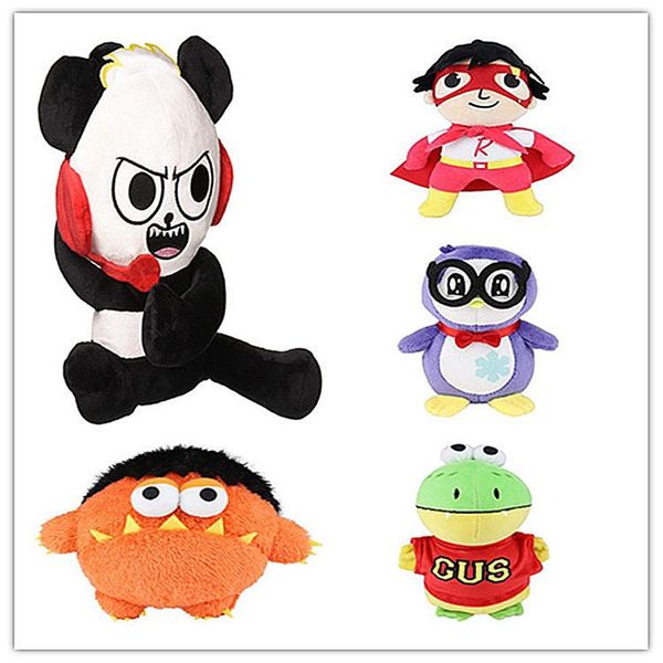 5pcs/lot ryan panda penguin dinosaur moe plush stuffed toys 7"/18cm