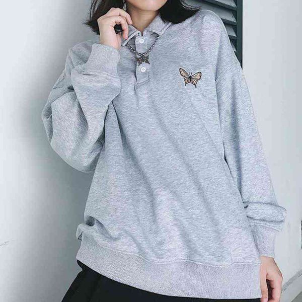 women's hoodies & sweatshirts camisa com lapela de borboleta molo americano retrô bm, camisa primavera e outono, gola polo fina cinza,, Black
women's hoodies & sweatshirts camisa com lapela de borboleta molo americano retrô bm, camisa primavera e outono, gola polo fina cinza,, Black