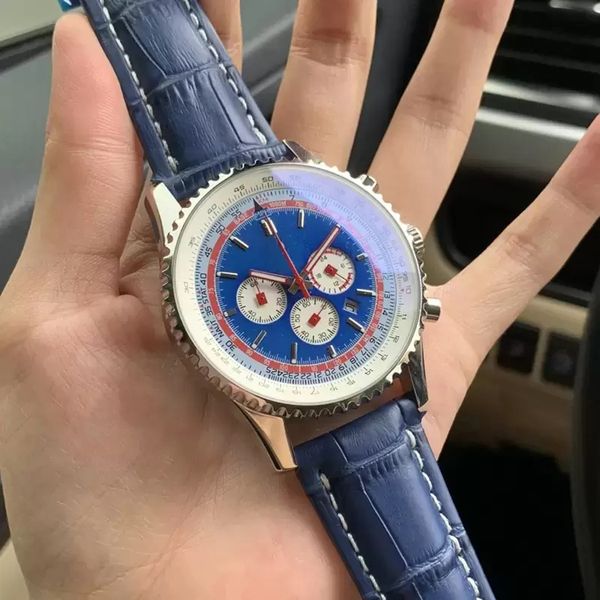 2022 new men's watch quartz movement watch chronograph sapphire glass 43mm leather business strap life waterproof u1, Slivery;brown
2022 new men's watch quartz movement watch chronograph sapphire glass 43mm leather business strap life waterproof u1, Slivery;brown
