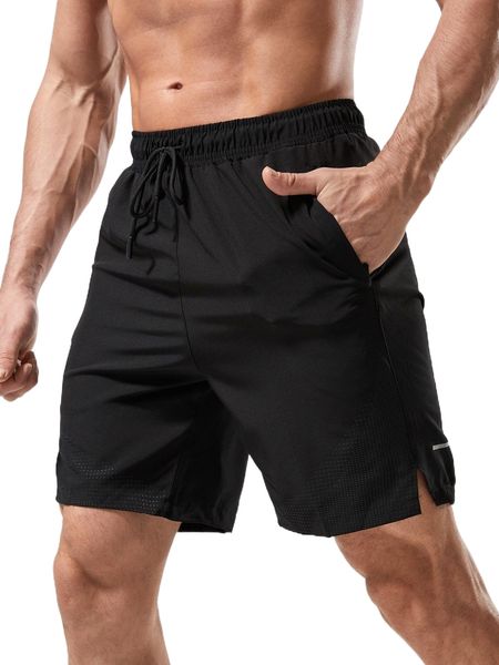 men reflective detail split hem drawstring waist sports shorts p3um#, White;black
men reflective detail split hem drawstring waist sports shorts p3um#, White;black