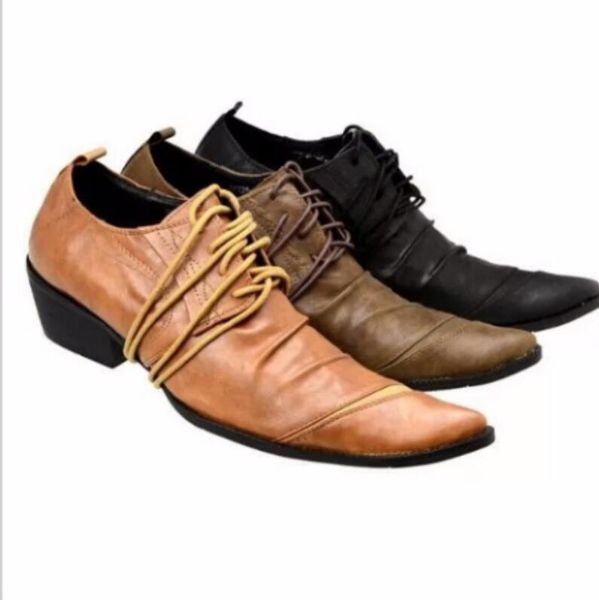 men dress shoes business handsome cool pointed toe cool nightclub dj dance runway increase british classic design genuine leather large size, Black
men dress shoes business handsome cool pointed toe cool nightclub dj dance runway increase british classic design genuine leather large size, Black