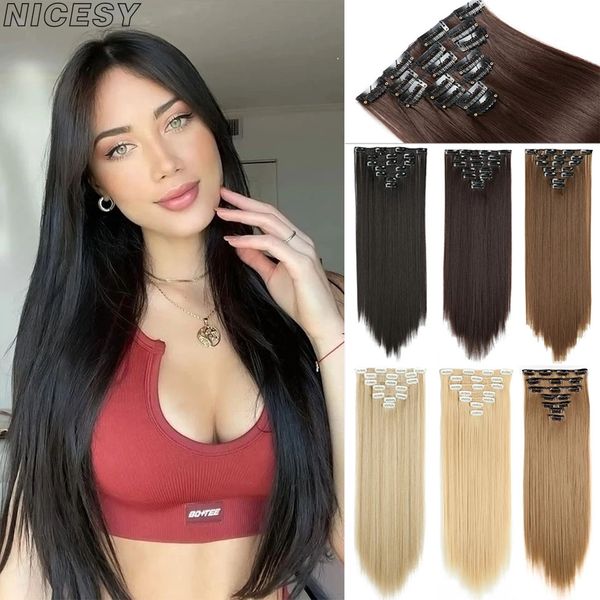 costume accessories 16 clips long straight clips in hair extensions 7pcs/set synthetic high temperature fiber black brown ombre hairpiece, Silver
costume accessories 16 clips long straight clips in hair extensions 7pcs/set synthetic high temperature fiber black brown ombre hairpiece, Silver