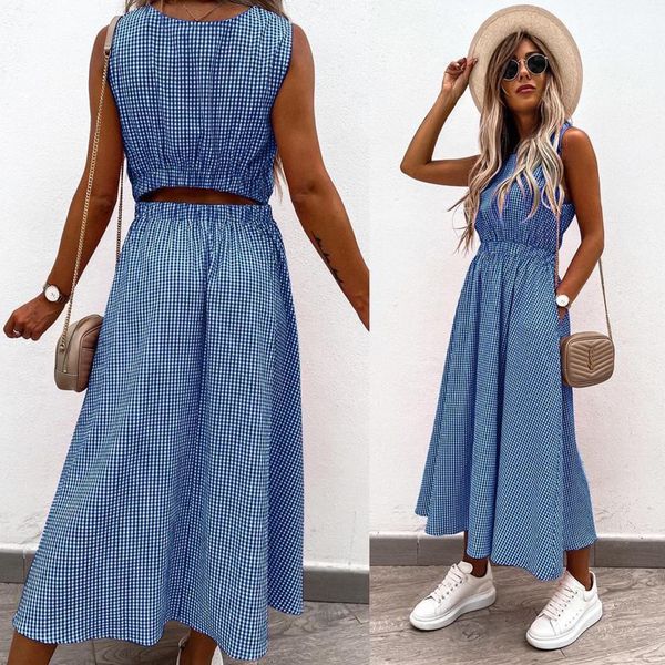 hollow out sleeveless long dress women elegant pocket back casual o neck party summer fashion plaid print lady 220520, Black;gray
hollow out sleeveless long dress women elegant pocket back casual o neck party summer fashion plaid print lady 220520, Black;gray