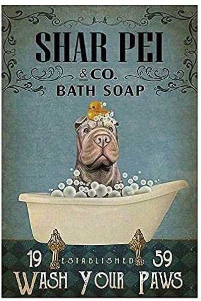 retro metal tin sign shar pei and co bath soap dog funny gifts for home coffee kitchen bar laundry pub wall decor 12x8 inch
retro metal tin sign shar pei and co bath soap dog funny gifts for home coffee kitchen bar laundry pub wall decor 12x8 inch