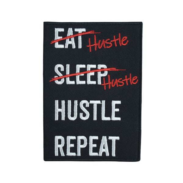 repeat hustle sewing notions letters embroidery patches iron on for clothing shirts jackets custom patch, Black
repeat hustle sewing notions letters embroidery patches iron on for clothing shirts jackets custom patch, Black