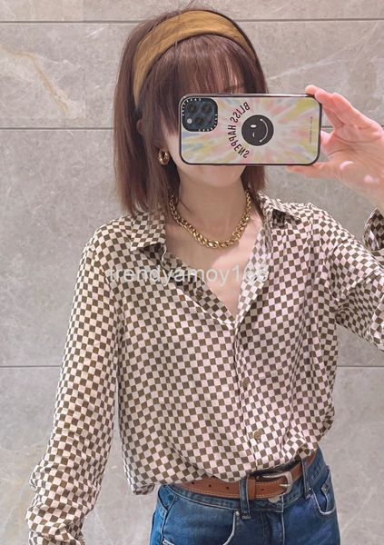 women's polos pure mimi silk shirt women's mulberry checkerboard printing versatile products in spring and autumn, White
women's polos pure mimi silk shirt women's mulberry checkerboard printing versatile products in spring and autumn, White