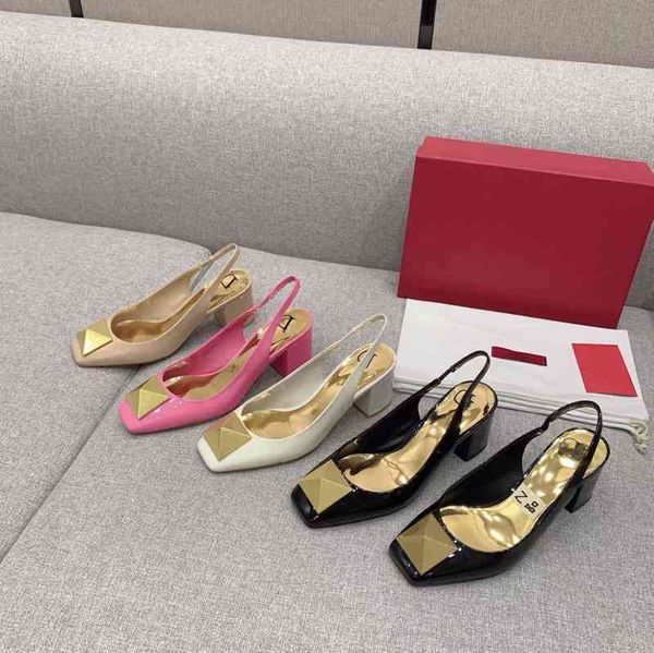 sandals style square head big rivet temperament high-heeled shoes thick heel one line buckle wrap head sandals fairy gentle, Black
sandals style square head big rivet temperament high-heeled shoes thick heel one line buckle wrap head sandals fairy gentle, Black