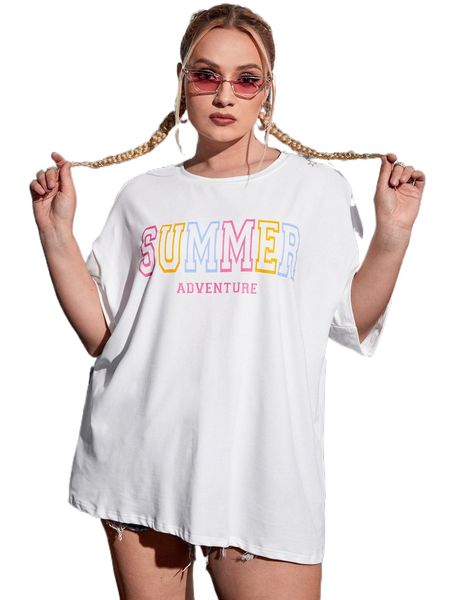 plus letter graphic drop shoulder tee i0vu#, Black 
plus letter graphic drop shoulder tee i0vu#, Black