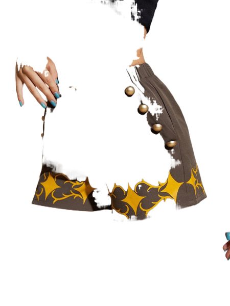 x squid house geo print fake button shorts f5pm#, White;black 
x squid house geo print fake button shorts f5pm#, White;black