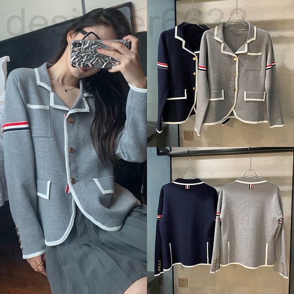 women's suits & blazers designer autumn college style tb white edge stripe knitted cardigan sweater slim fit lapel small suit short coa, White;black
women's suits & blazers designer autumn college style tb white edge stripe knitted cardigan sweater slim fit lapel small suit short coa, White;black