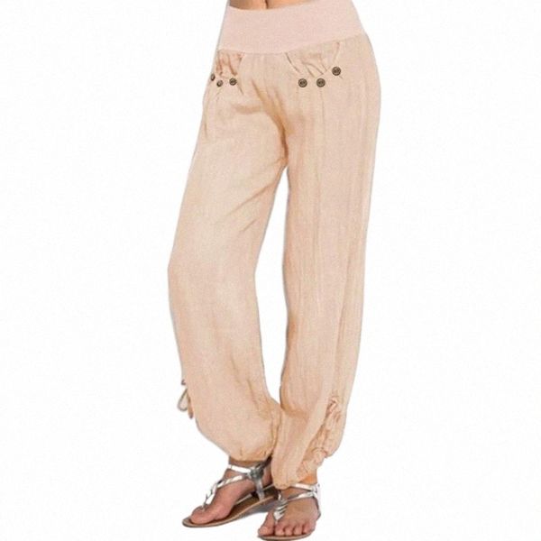 women's pants & capris solid casual loose cotton fashion wide buttons linen women trouser leg and plus size trousers g8vh#, Black;white
women's pants & capris solid casual loose cotton fashion wide buttons linen women trouser leg and plus size trousers g8vh#, Black;white