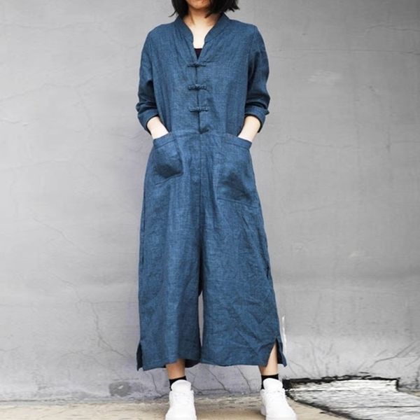 johnature women vintage jumpsuits pockets belt new cotton linen women spring cloths loose fall retro casual jumpsuits y200904, Black;white
johnature women vintage jumpsuits pockets belt new cotton linen women spring cloths loose fall retro casual jumpsuits y200904, Black;white