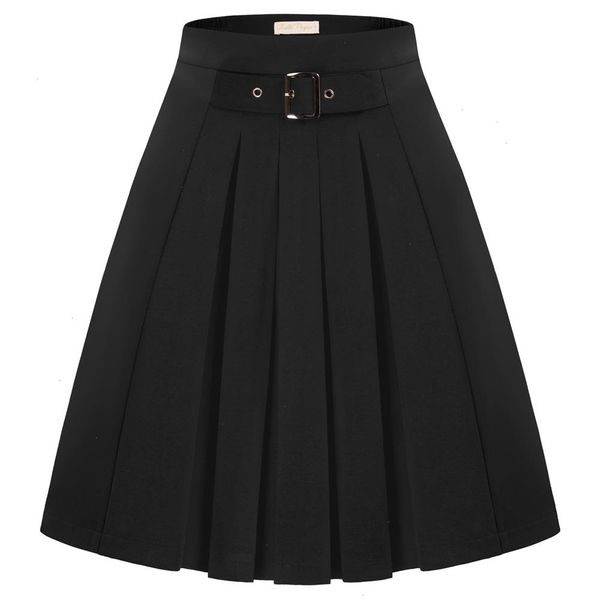 bp vintage pleated skirt high waist belt buckle decorated a-line skirts flared silhouette harajuku a50, Black
bp vintage pleated skirt high waist belt buckle decorated a-line skirts flared silhouette harajuku a50, Black