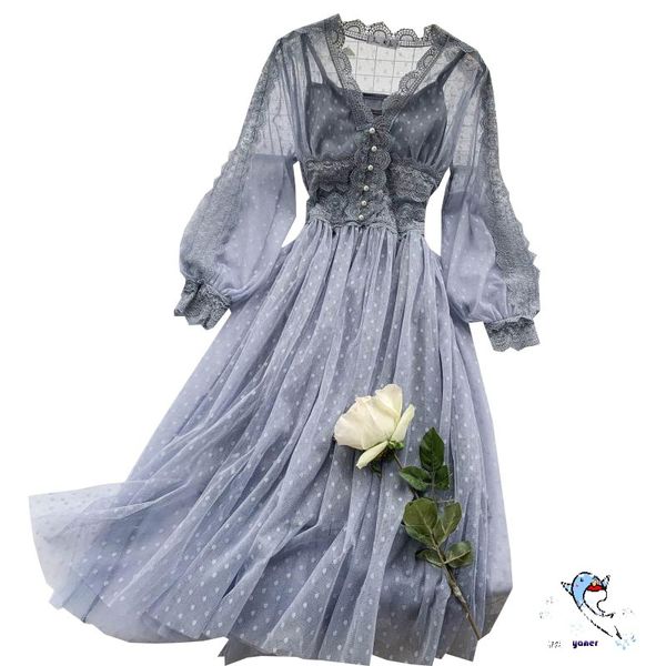 lace floral dress women v neck long sleeve midi female pearls single breasted mesh summer dresses, Black;gray
lace floral dress women v neck long sleeve midi female pearls single breasted mesh summer dresses, Black;gray